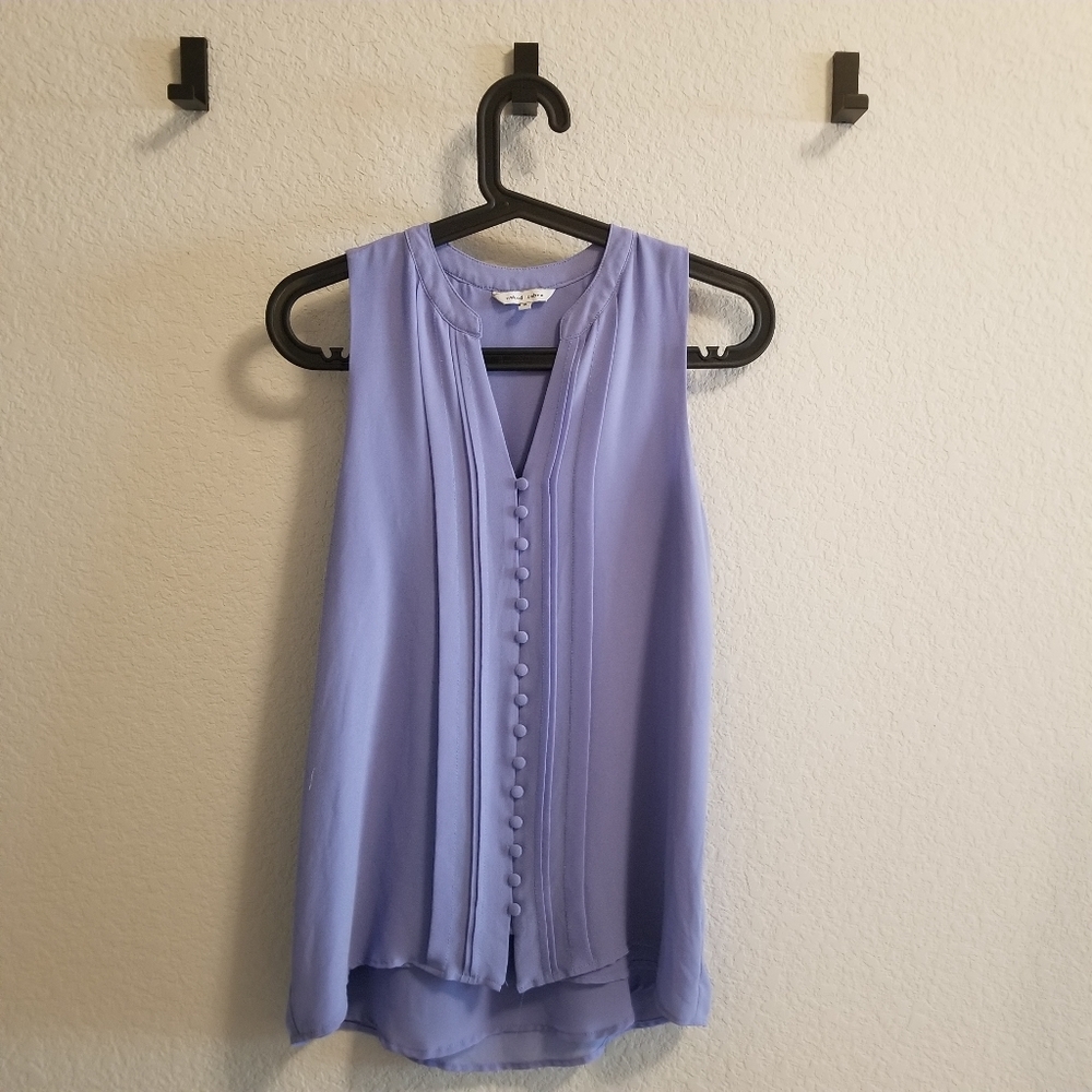 Lavender button down tank top